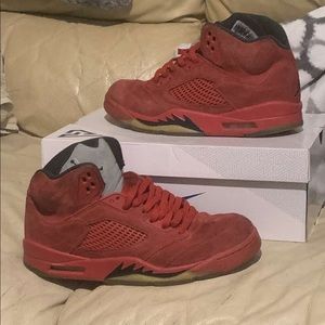 jordan 5 red suede